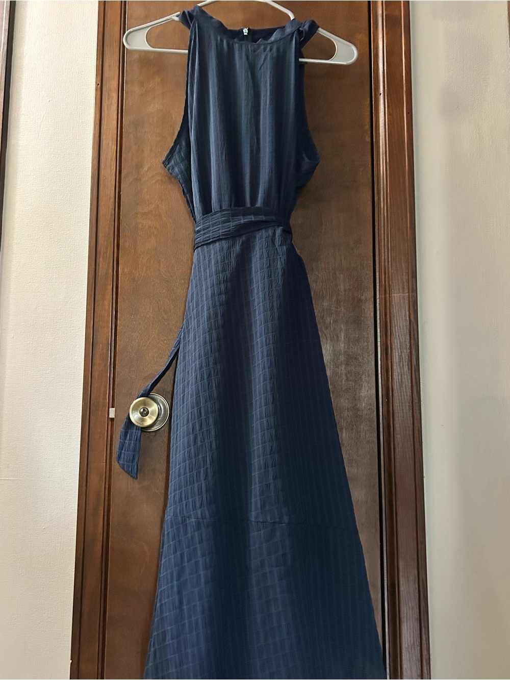 Women’s Navy Belted Maxi Dress